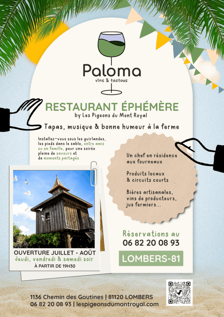 Paloma restaurant ephemere des pigeons du mont royal